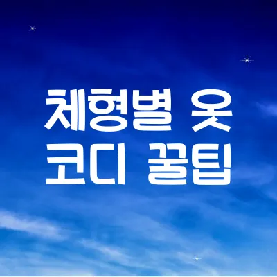 체형별 옷 코디