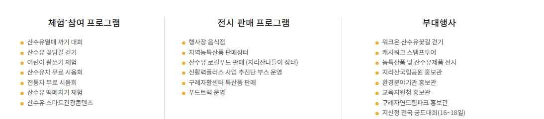 구례 산수유축제 기간