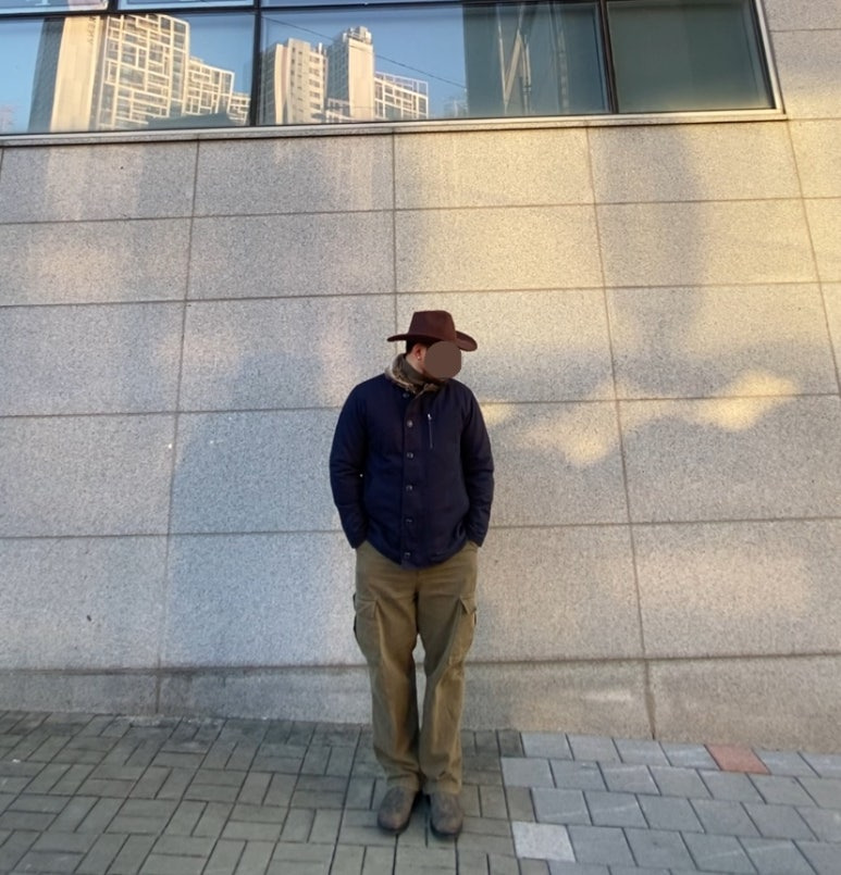 데일리룩('26.1.11.)유니버셜 케미스트리 페도라 카우보이 웨스턴모자, 밴웍스 폴라티, 프리즘웍스 덱자켓 EDGAR N-1, 프리즘웍스 카고팬츠, 블런드스톤 585 러스틱브라운