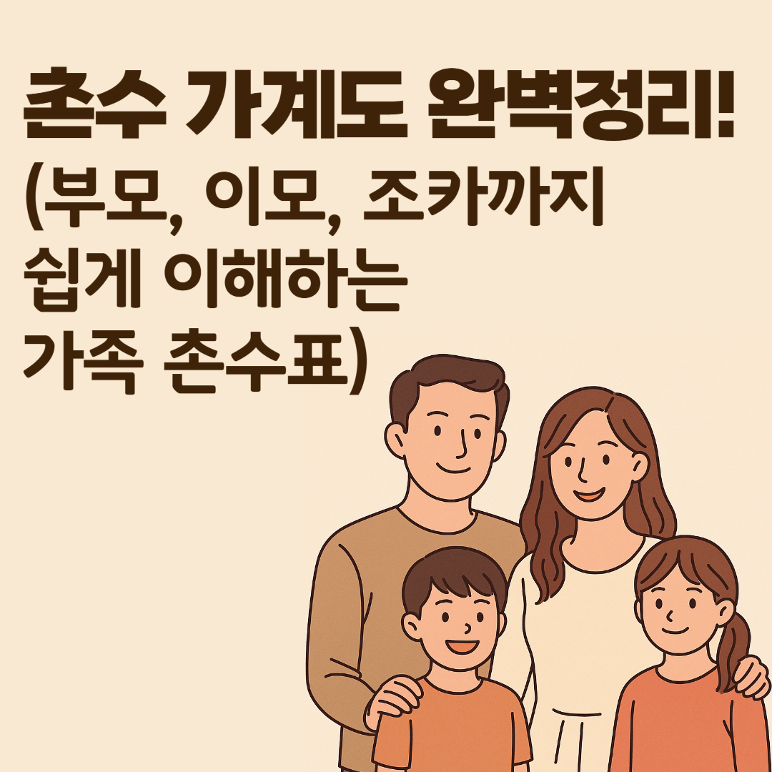 촌수 가계도 완벽정리!
