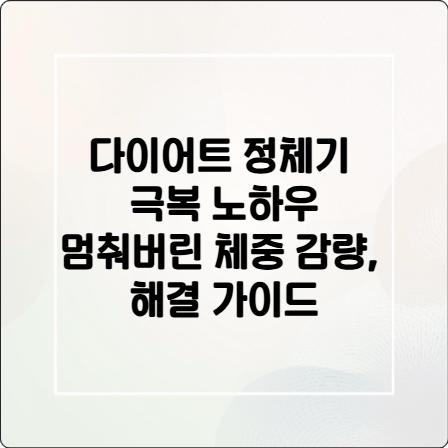 다이어트 정체기 극복 노하우 썸네일