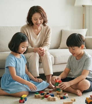 낮 동안 아이들을 지켜보는 모습