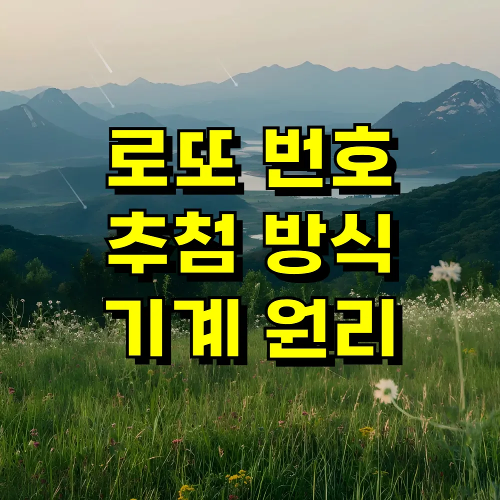 로또 번호 추첨 방식 기계 원리