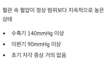 고혈압 원인 혈관 속 정상 범위