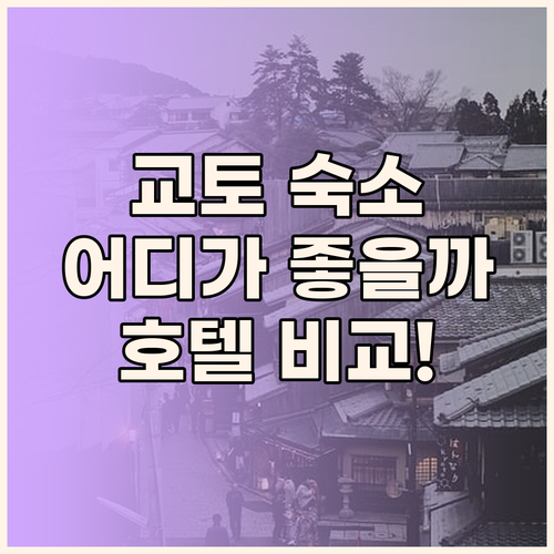 교토 여행, 어디서 묵을까? 알라 호