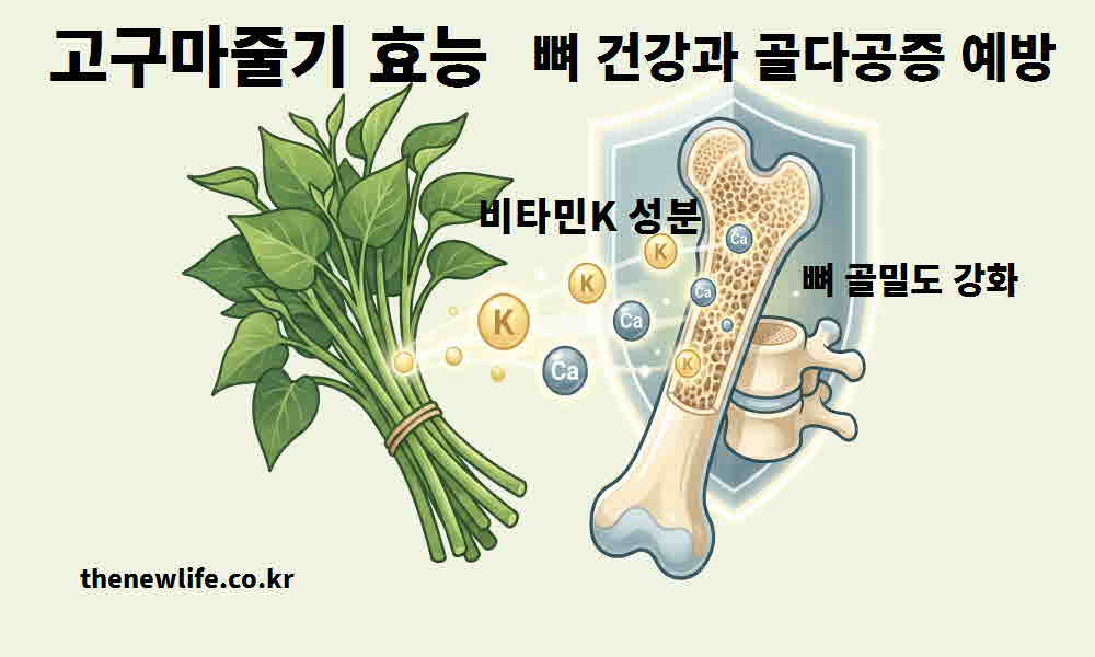 고구마줄기 효능 뼈 건강 골다공증 예방