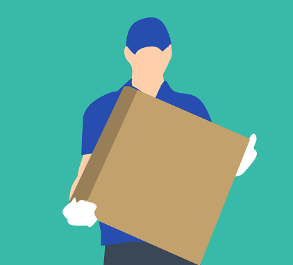 쿠팡플레이 쿠팡와우 무료체험으로 무료반품 수거중인 택배기사와 택배박스 사진