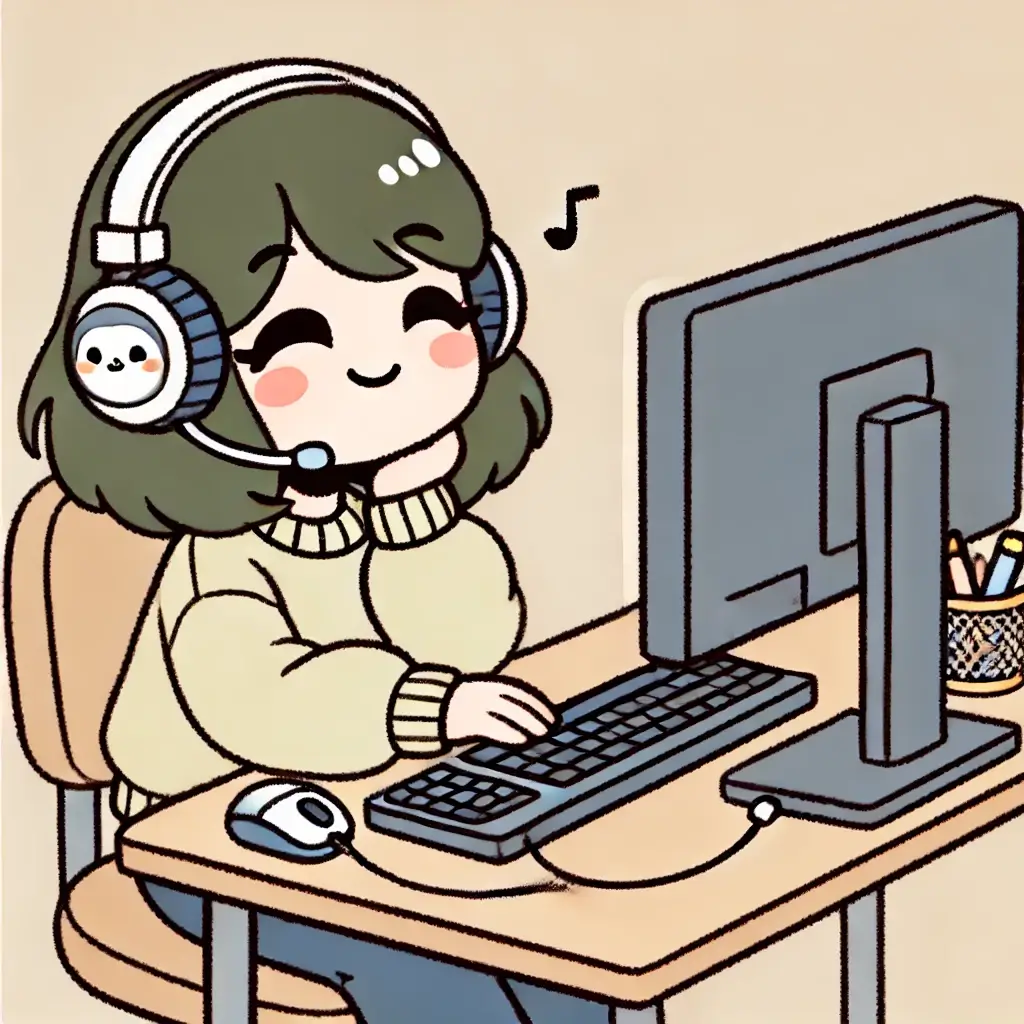 음악을 즐기는 여학생