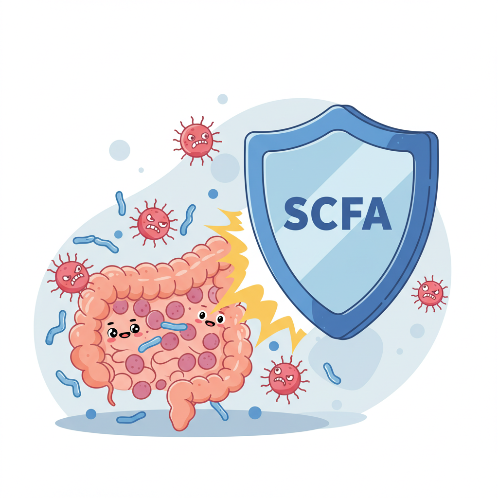 단쇄지방산(SCFA)의 항염증 및 장 보호 기능