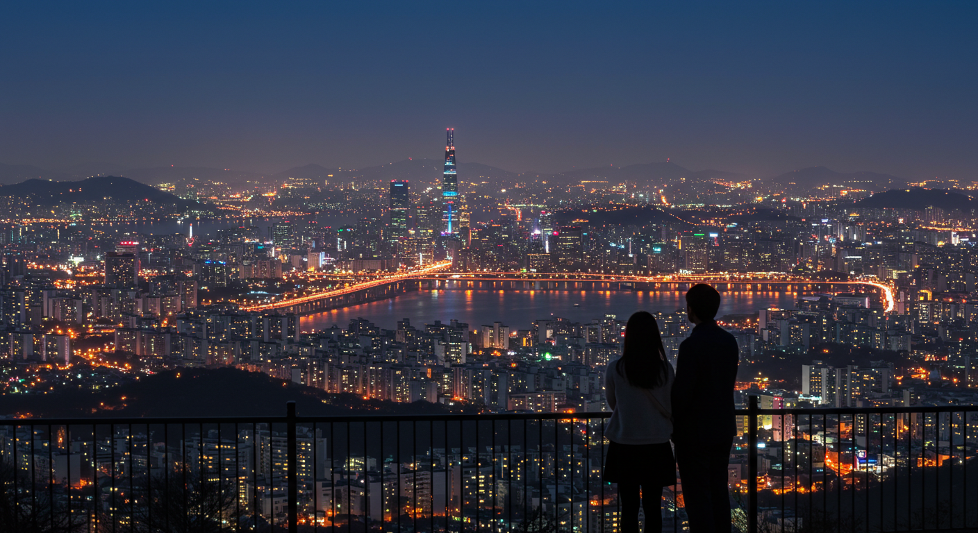서울의 야경을 배경으로 한 로맨틱한 데이트 코스