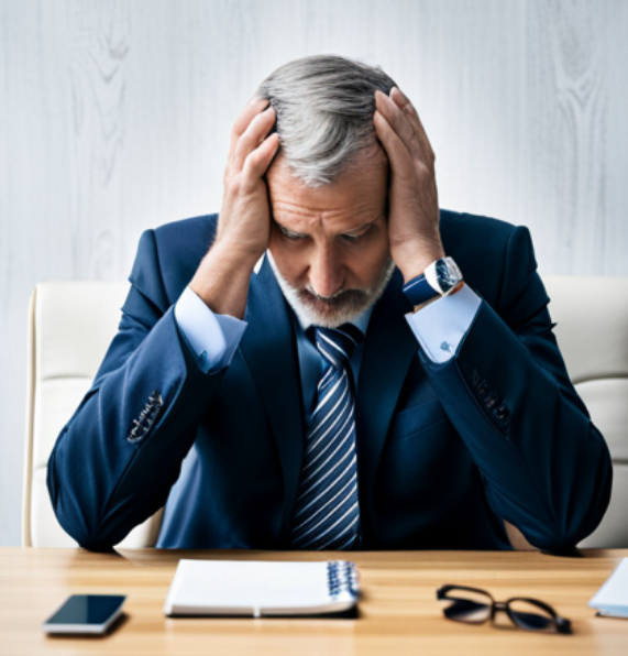 스트레스로 괴로워하는 남자