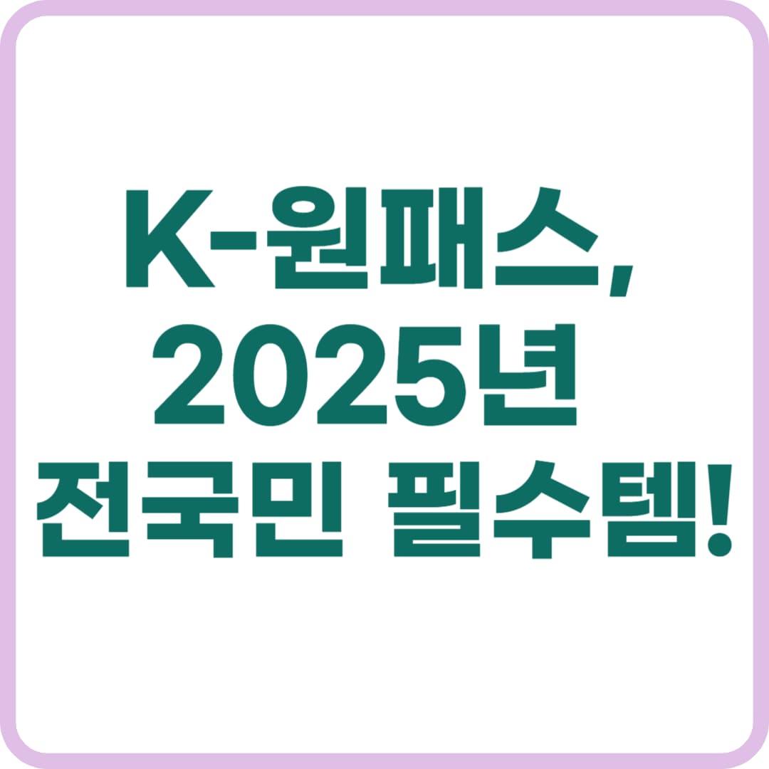 K-원패스 총 정리와 K 패스, 기후동행카드 비교