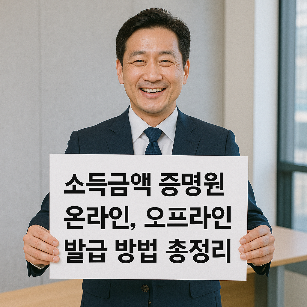 소득금액 증명원 온라인, 오프라인 발급 방법 총정리