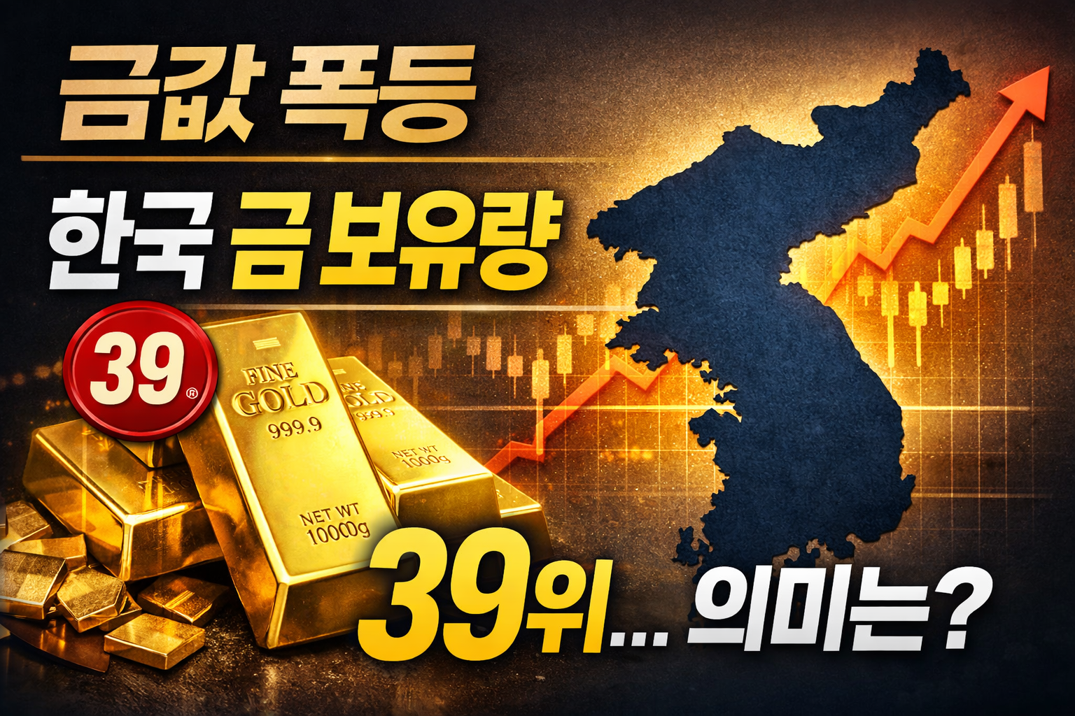 한국 금 보유량 39위