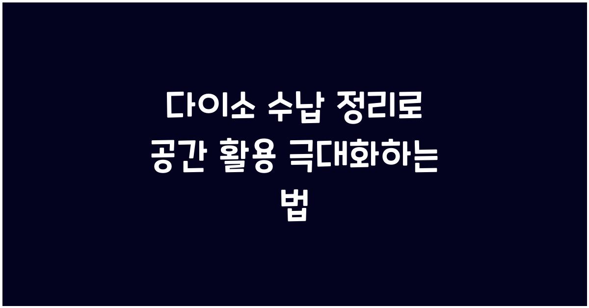 다이소 수납 정리