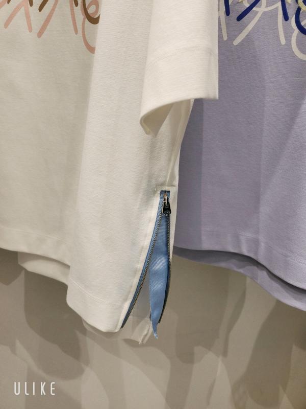옆지퍼 테이프장식 쫀쫀 명품 티셔츠