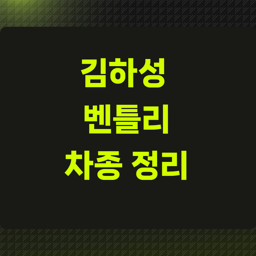 김하성 벤틀리 차종 정리