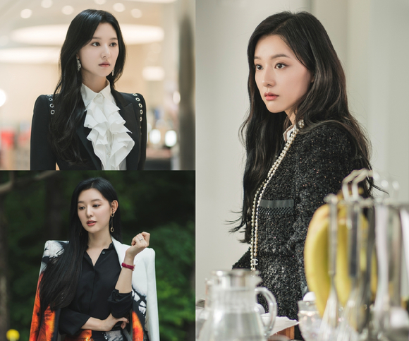 배우 김지원이 &#39;눈물의 여왕&#39;에서 사방을 압도하는 여왕의 포스를 발산한다. [사진=tvN]