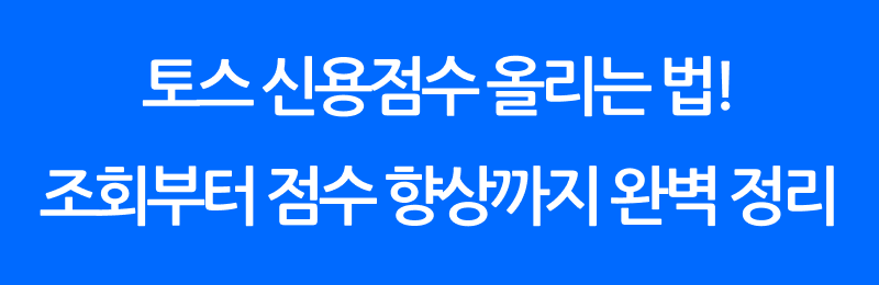 토스 신용점수 올리는 법! 조회부터 점수 향상까지 완벽정리