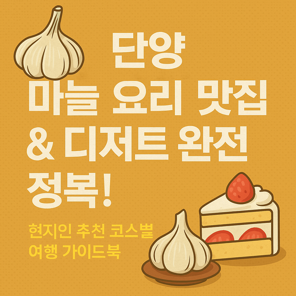 단양 마늘 요리 맛집 & 디저트 완전 정복! 현지인 추천 코스별 여행 가이드북