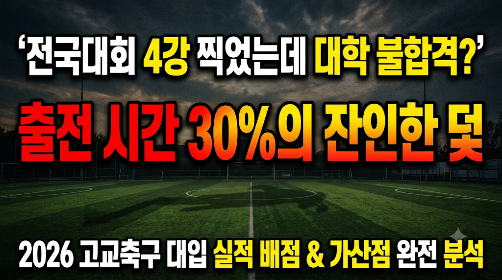 전국고교축구대회 4강 8강 실적 인정 기준과 대학별 가산점의 숨은 함정