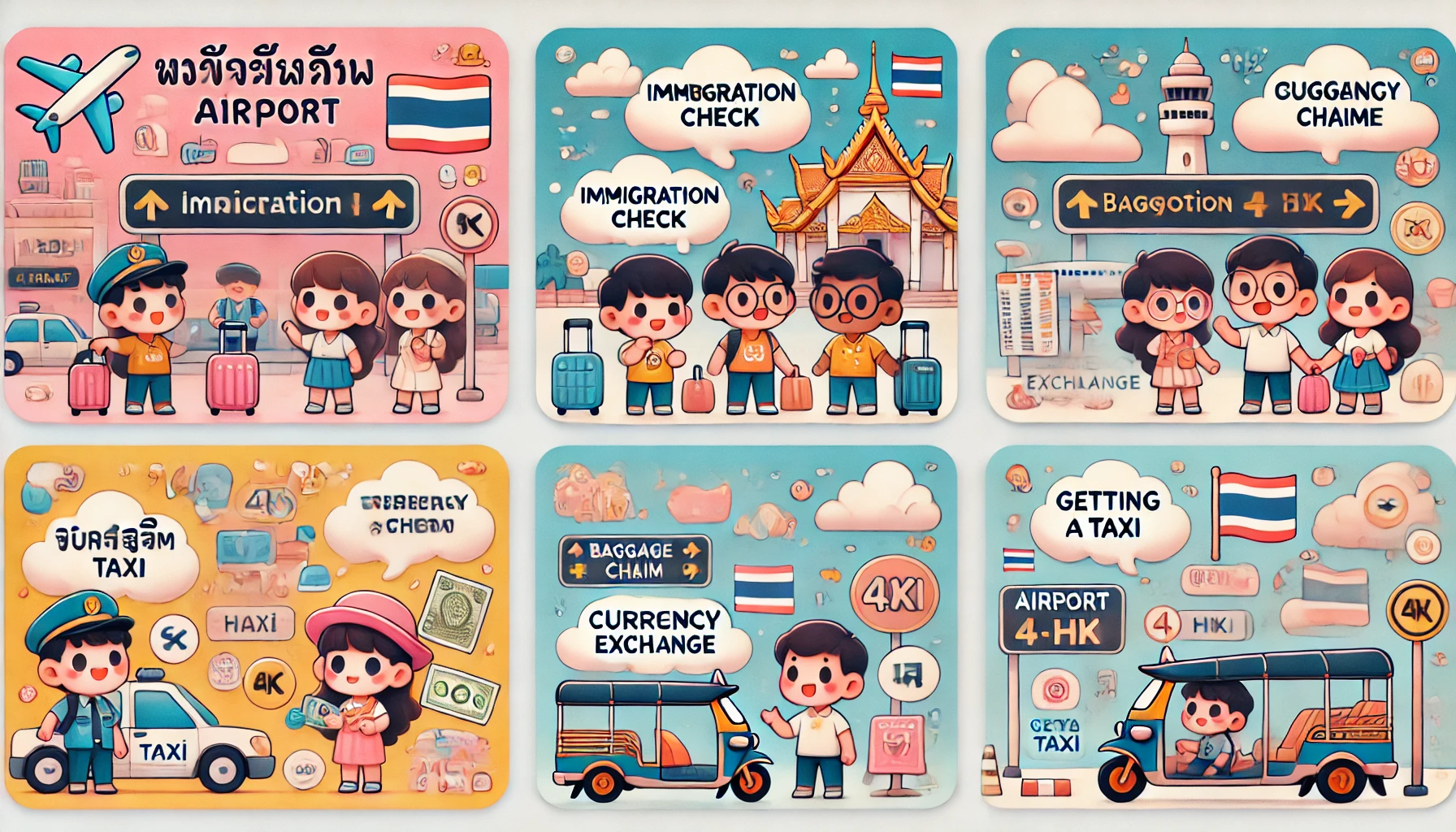 태국 여행 시 공항에서 발생할 수 있는 태국어 회화