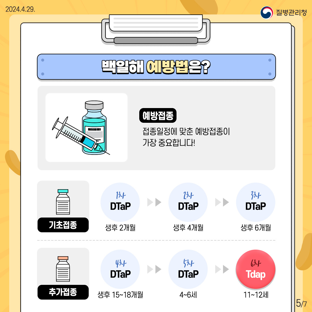 백일해 증상 예방접종