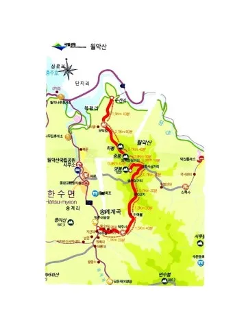 월악산 등산코스 지도 능강교 전망 당일치기 주차장 안내_12