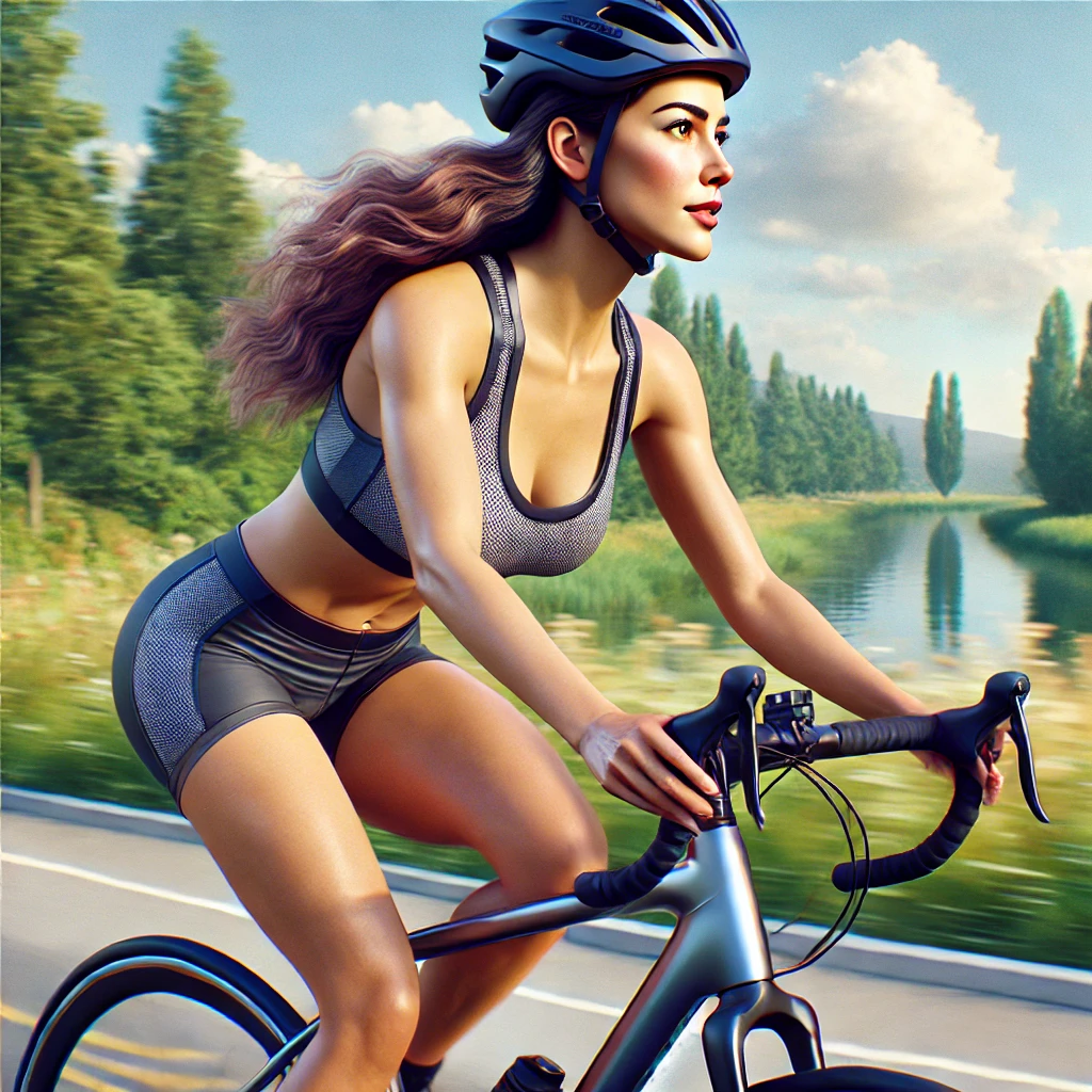 여성 호르몬 자연 에스트로겐 증가를 위해 유산소 운동 자전거 타기 여성