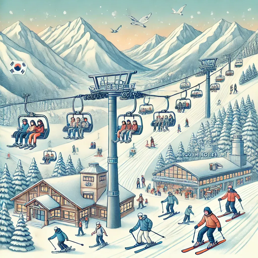 스키리조트-눈덮인슬로프-스키-스노보드-활기