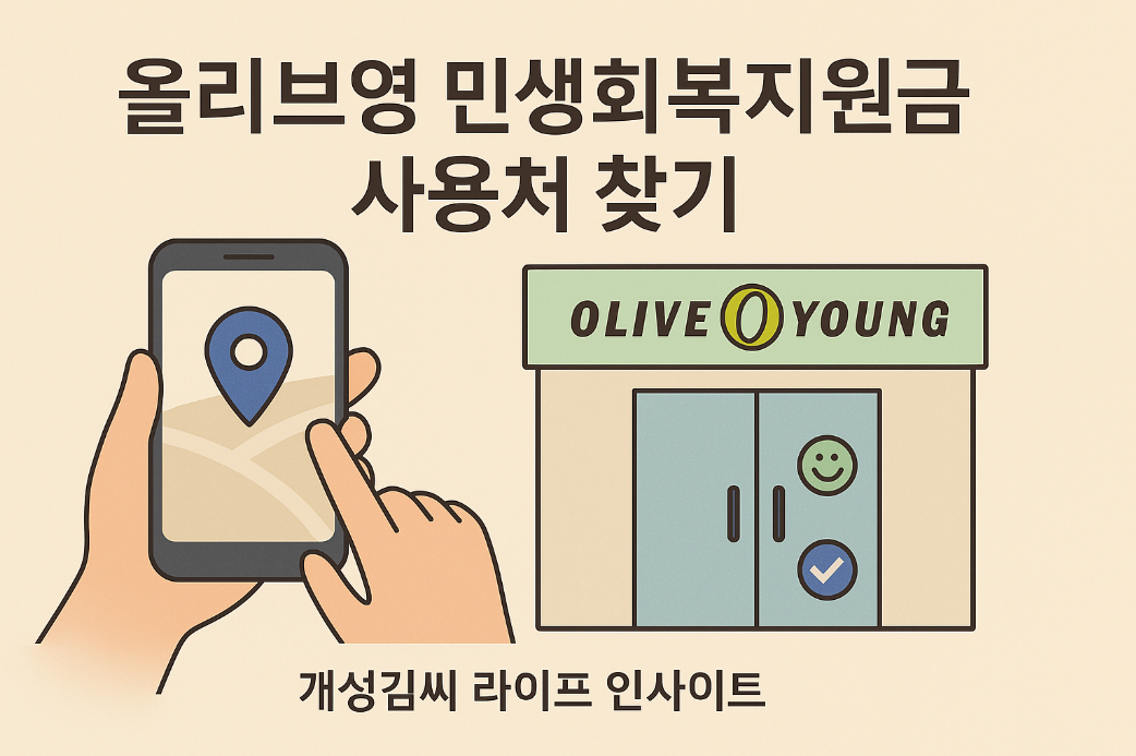 올리브영 민생회복지원금 사용처,올리브영 가맹점 확인,소비쿠폰 사용 가능 매장,직영점 가맹점 차이,올리브영 지원금 사용팁