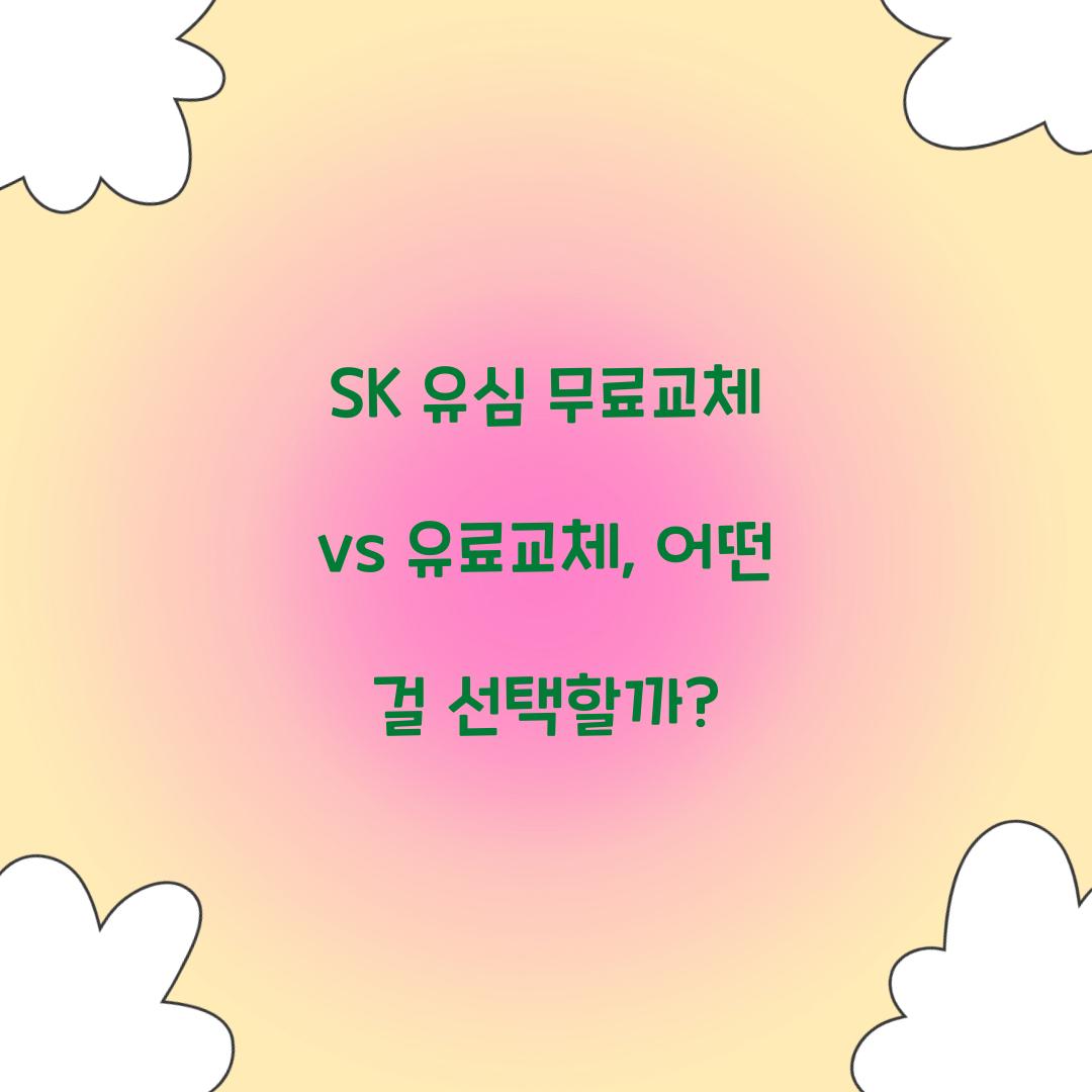 SK 유심 무료교체 vs 유료교체: 차이점과 선택 기준