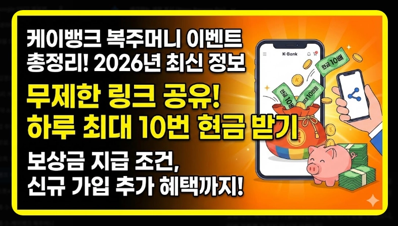 케이뱅크 복주머니 받는 법 [하루 최대 10번] 보상금 지급 조건 및 주의사항 총정리