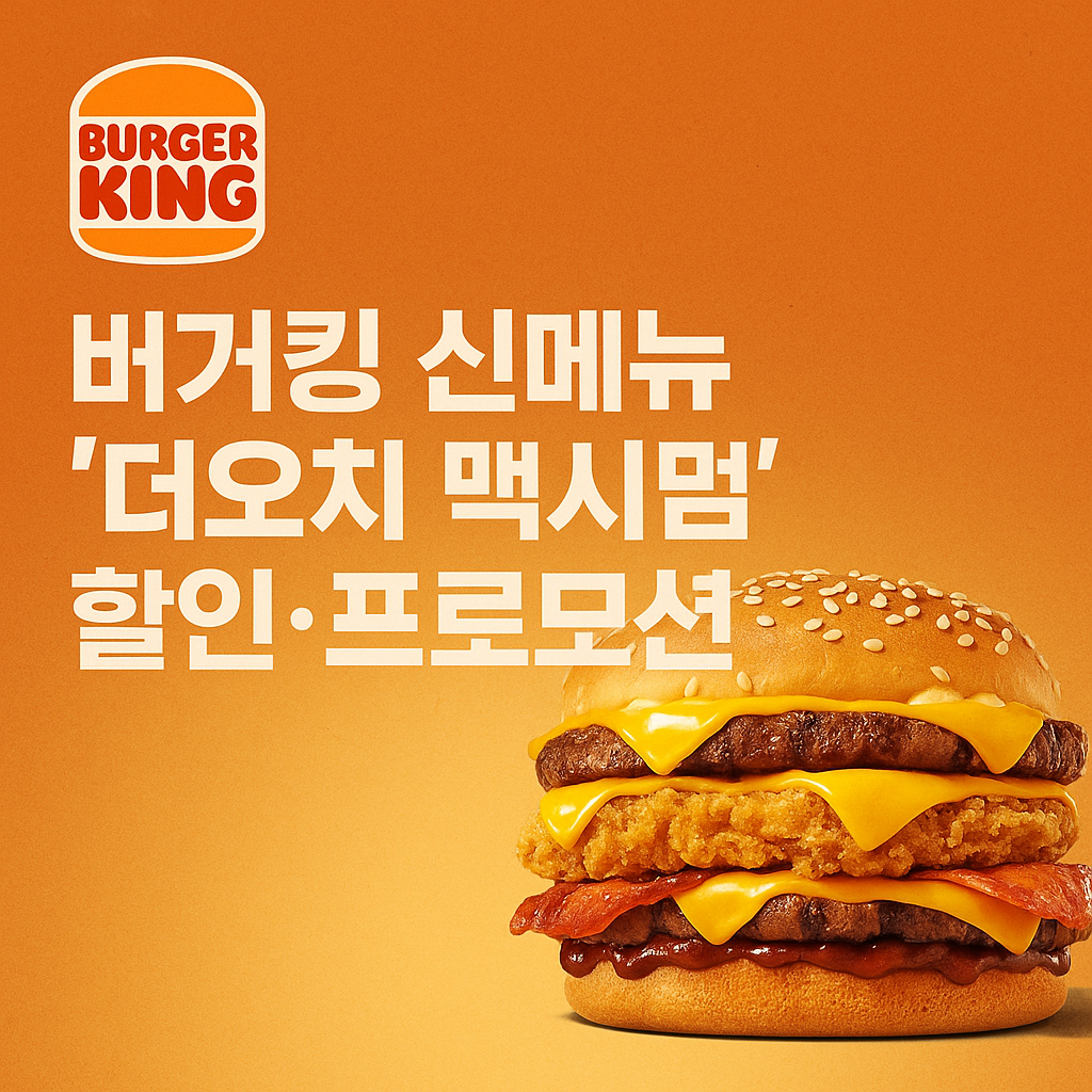 버거킹 신메뉴 ‘더오치 맥시멈’ 할인·쿠폰