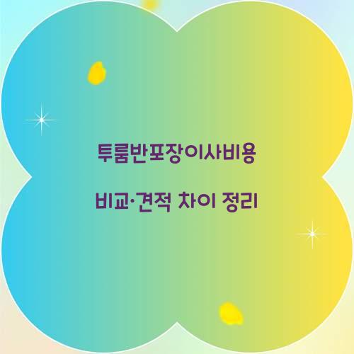 투룸반포장이사비용