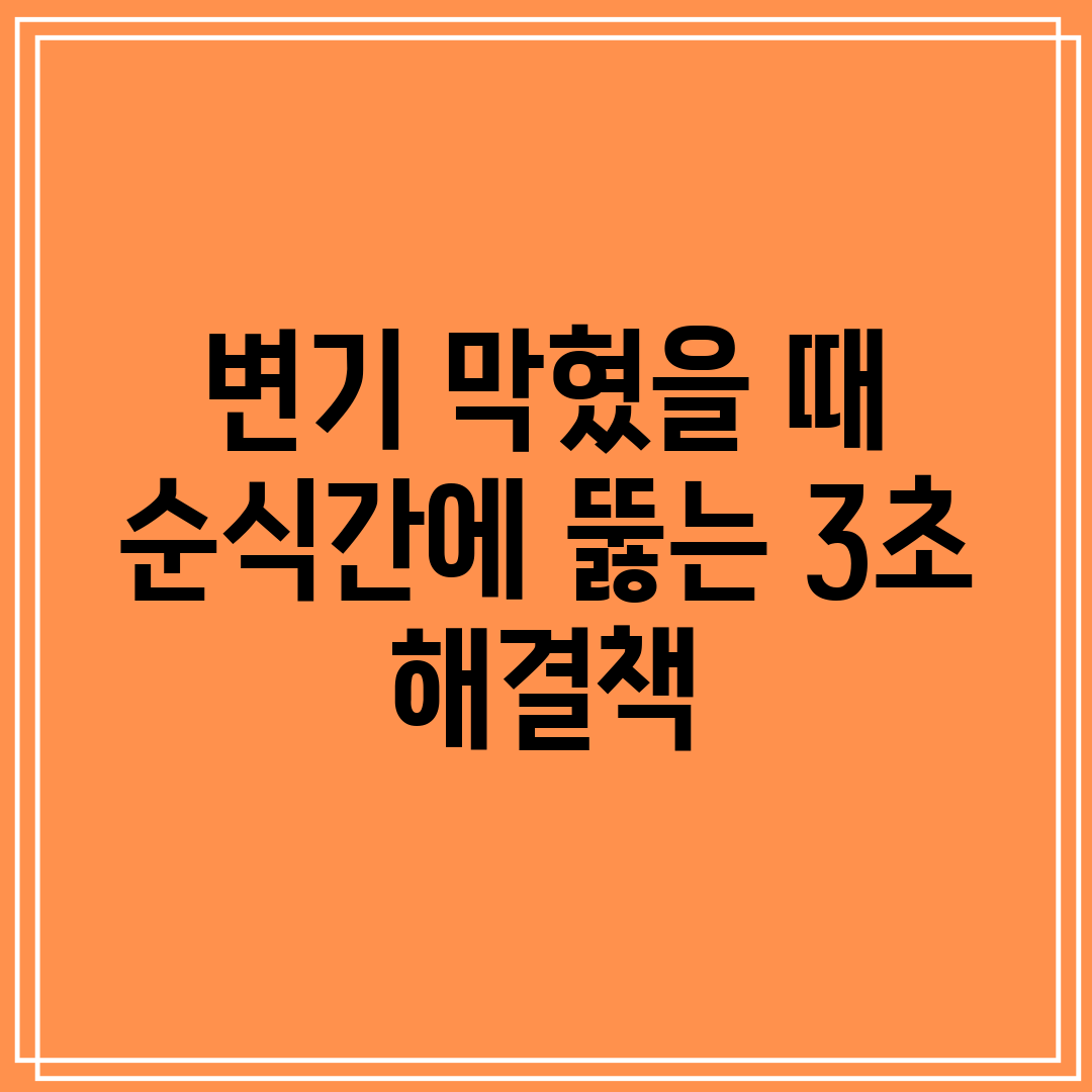 변기 막혔을 때 순식간에 뚫는 3초 해결책