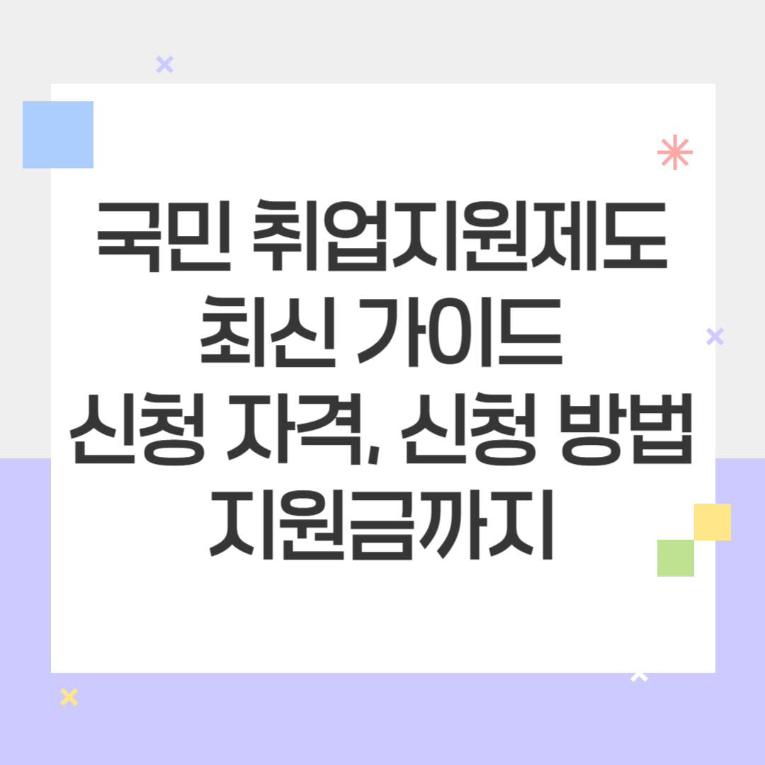 국민 취업지원제도 신청 자격, 지원금