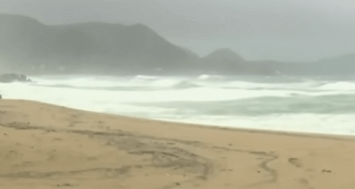 바다에 파도가 치는 장면