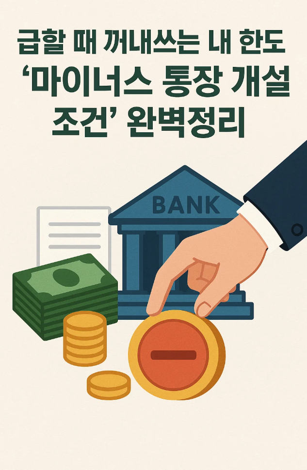 급할 때 꺼내쓰는 내 한도! &lsquo;마이너스 통장 개설 조건&rsquo; 완벽정리