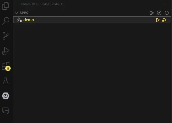 VSCode 사이드바 스프링부트 아이콘 클릭