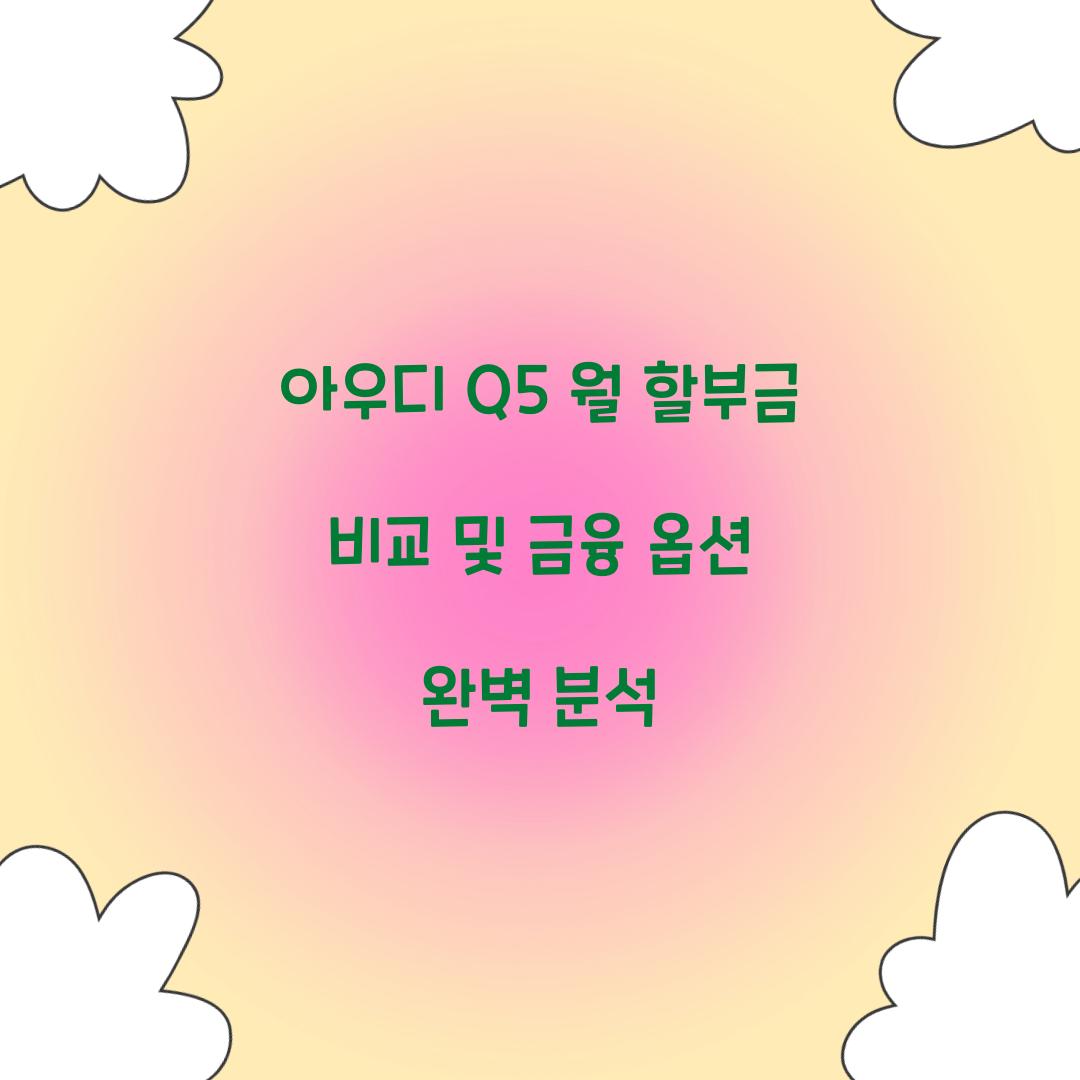 아우디 Q5 월 할부금 비교