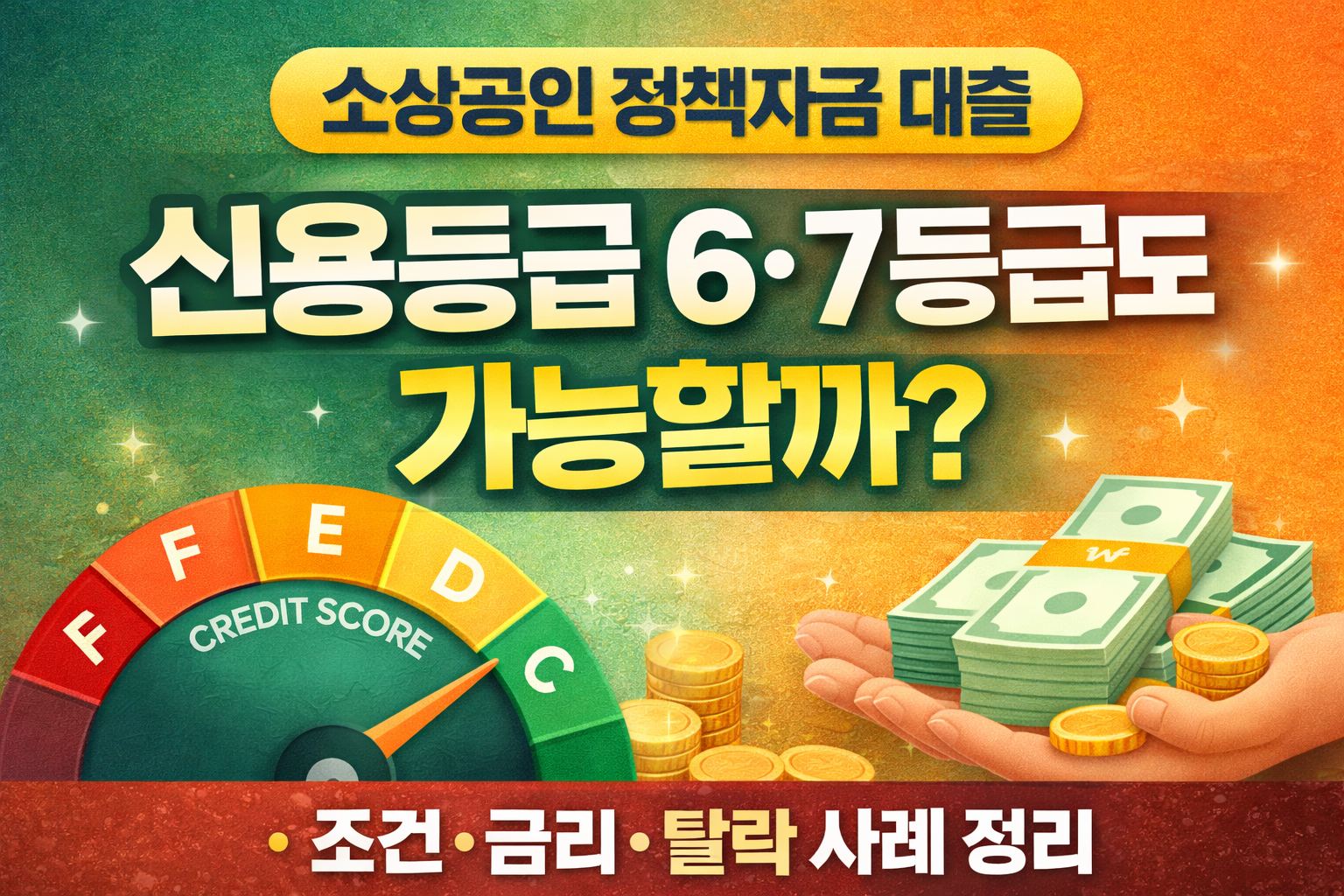 alt="신용등급 6등급 7등급 소상공인 정책자금 대출 가능 여부와 금리 한도 조건 정리 이미지"