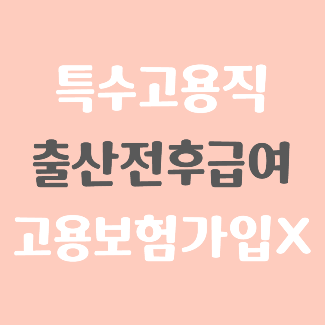 특수고용직 출산전후급여