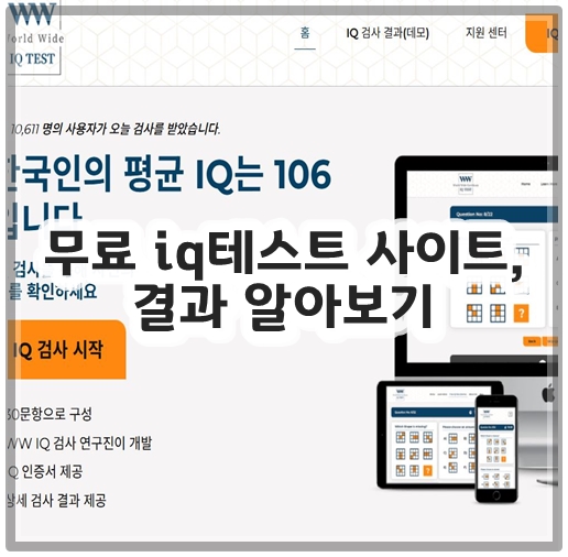 무료 iq테스트 사이트, 결과 알아보기