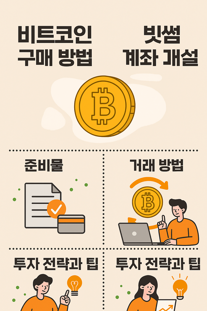 비트코인 구매 방법, 빗썸 계좌 개설, 준비물, 거래 방법, 투자 전략과 팁