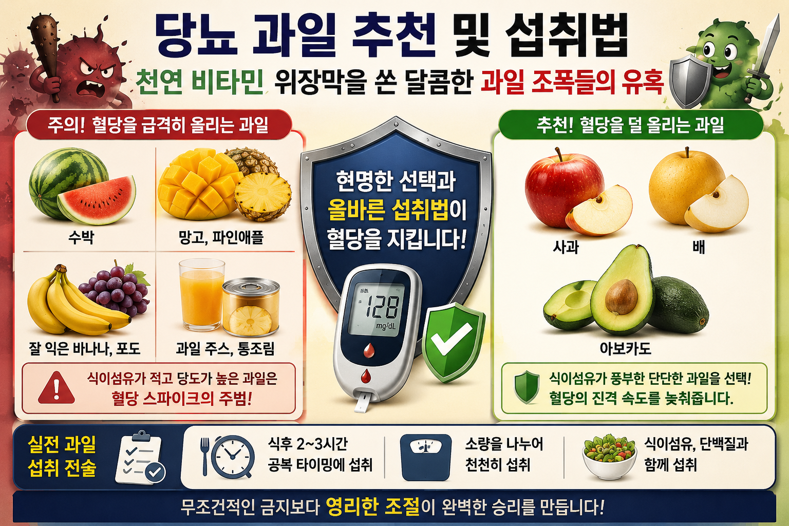 당뇨 과일 추천 및 섭취법, 혈당 관리에 도움 되는 과일과 주의해야 할 과일 비교