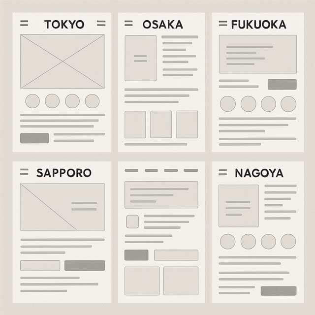 일본 도시별 UX 설계 분석 가상 이미지