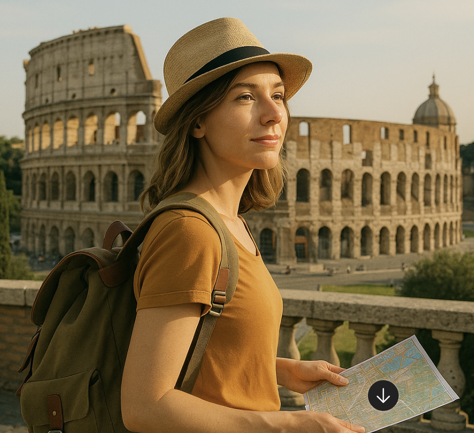 혼자 여행하는 여성