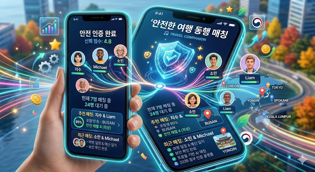 안전한 매칭 플랫폼을 통해 취향이 맞는 동행자를 찾아 더 즐거운 여행을 계획해 보세요.