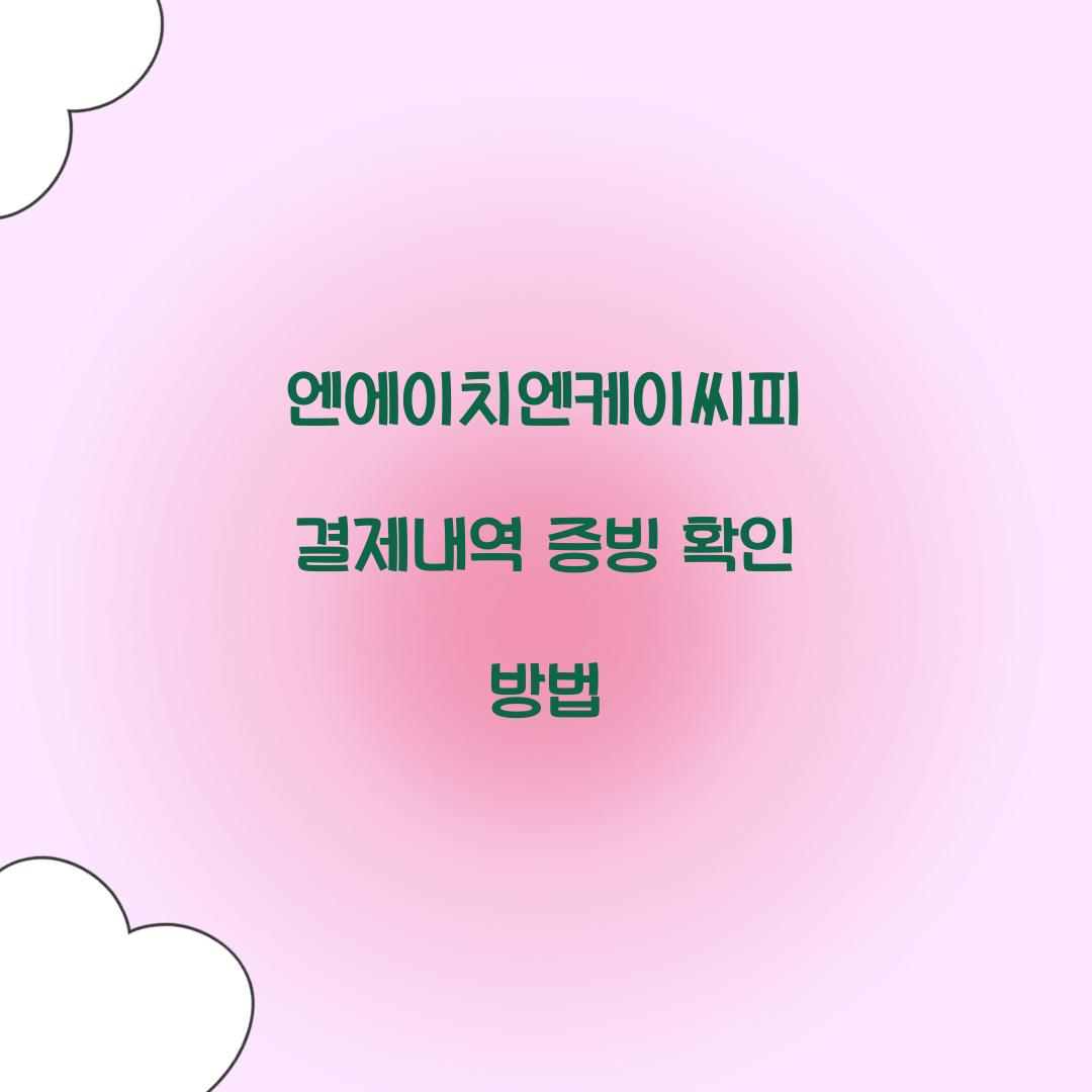 엔에이치엔케이씨피 결제내역 증빙